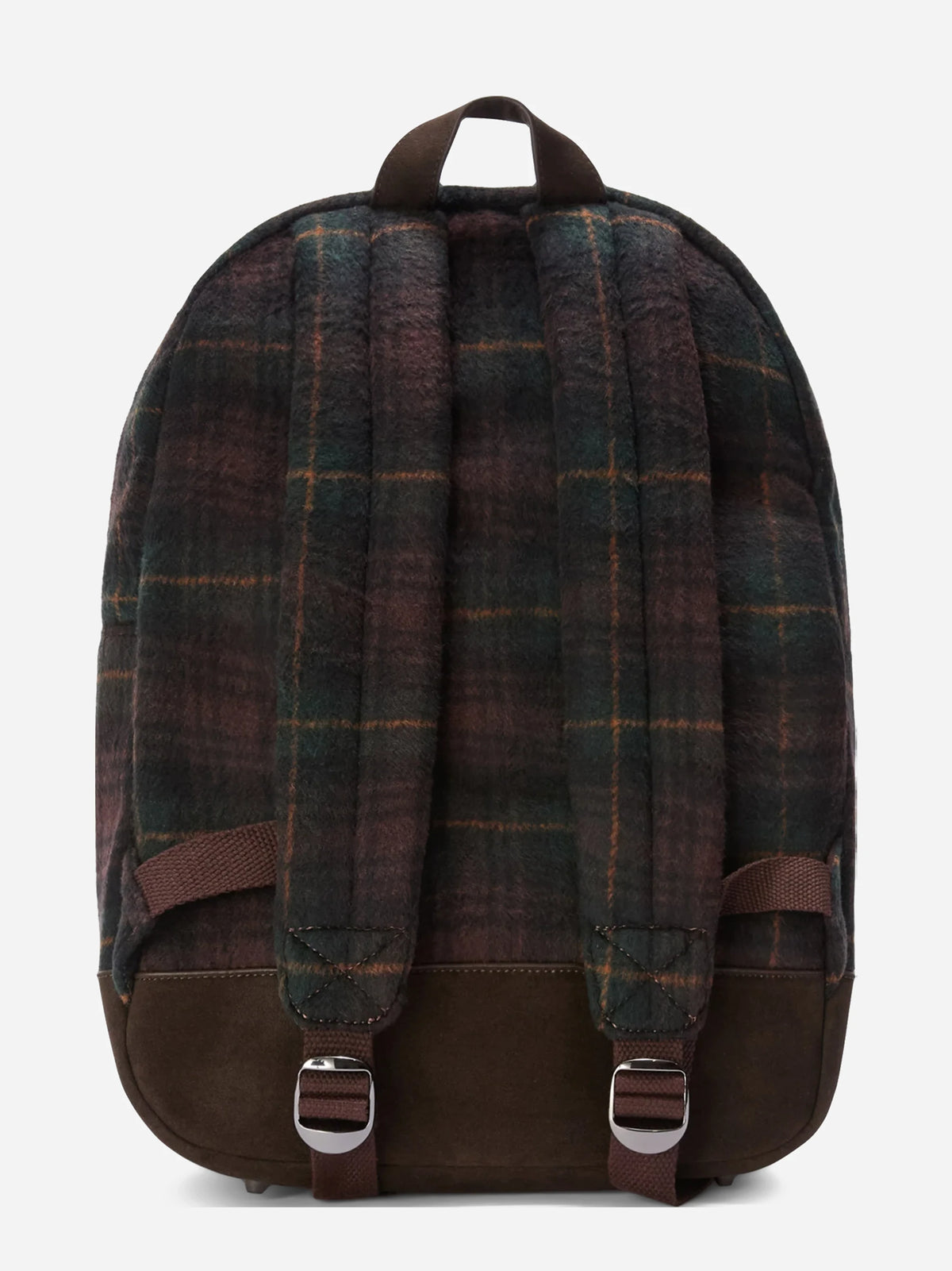 Zaino Cody Wool tartan verde e marrone - vista laterale