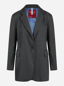 Blazer over spinato grigio - vista frontale