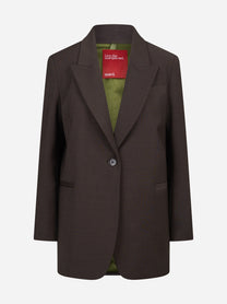 Blazer monopetto oversized marrone - vista frontale