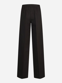 Pantalone largo gessato marrone - dettaglio del prodotto