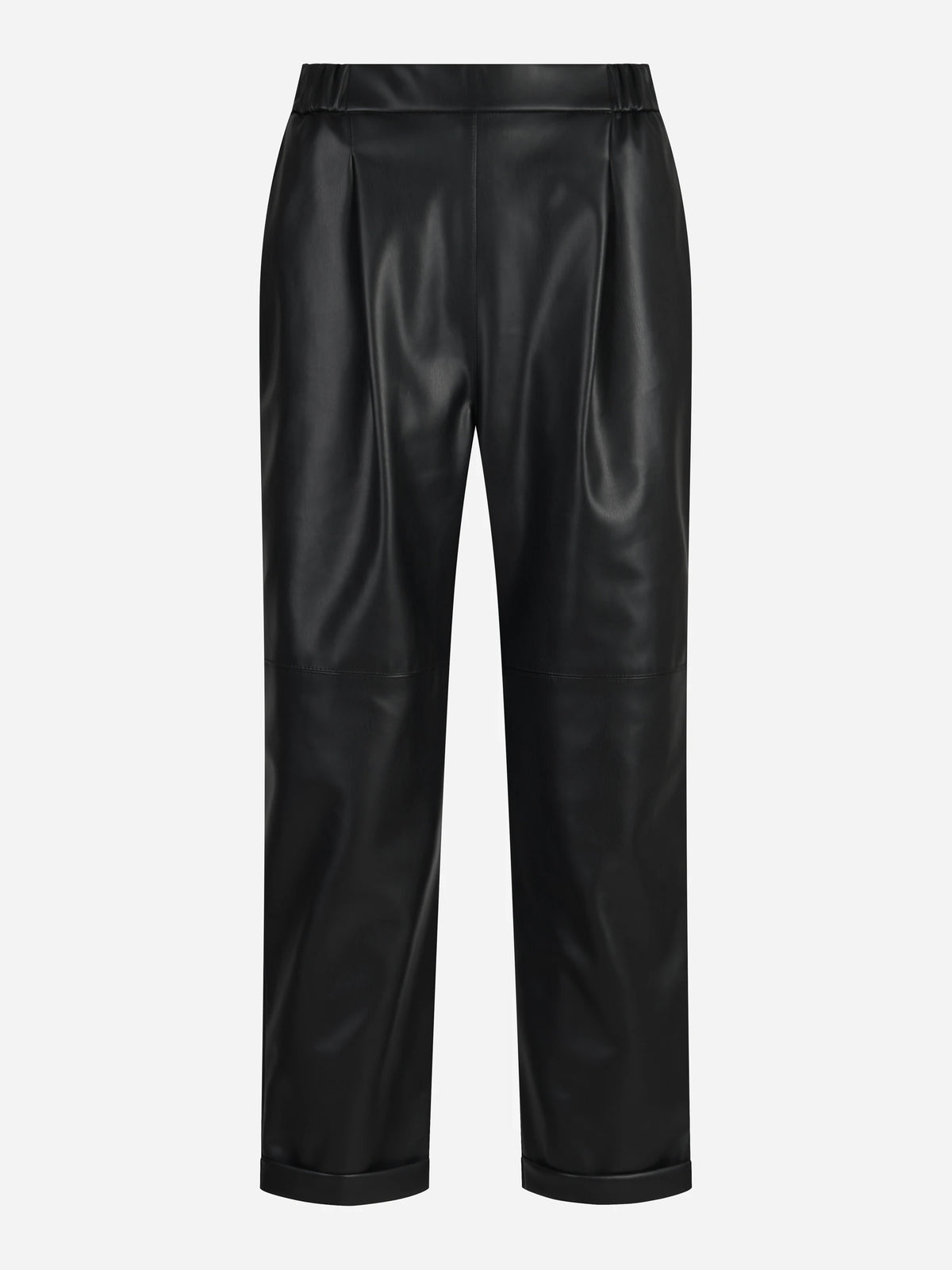 Pantalone largo in ecopelle nero - vista frontale
