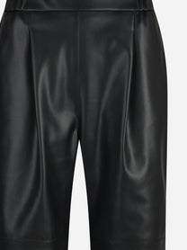 Pantalone largo in ecopelle nero - vista posteriore