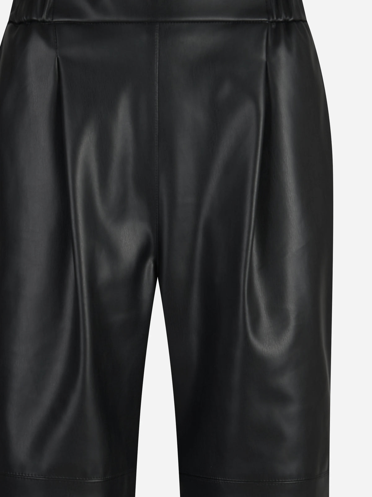 Pantalone largo in ecopelle nero - vista posteriore