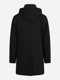 Cappotto imbottito con cappuccio nero - vista posteriore