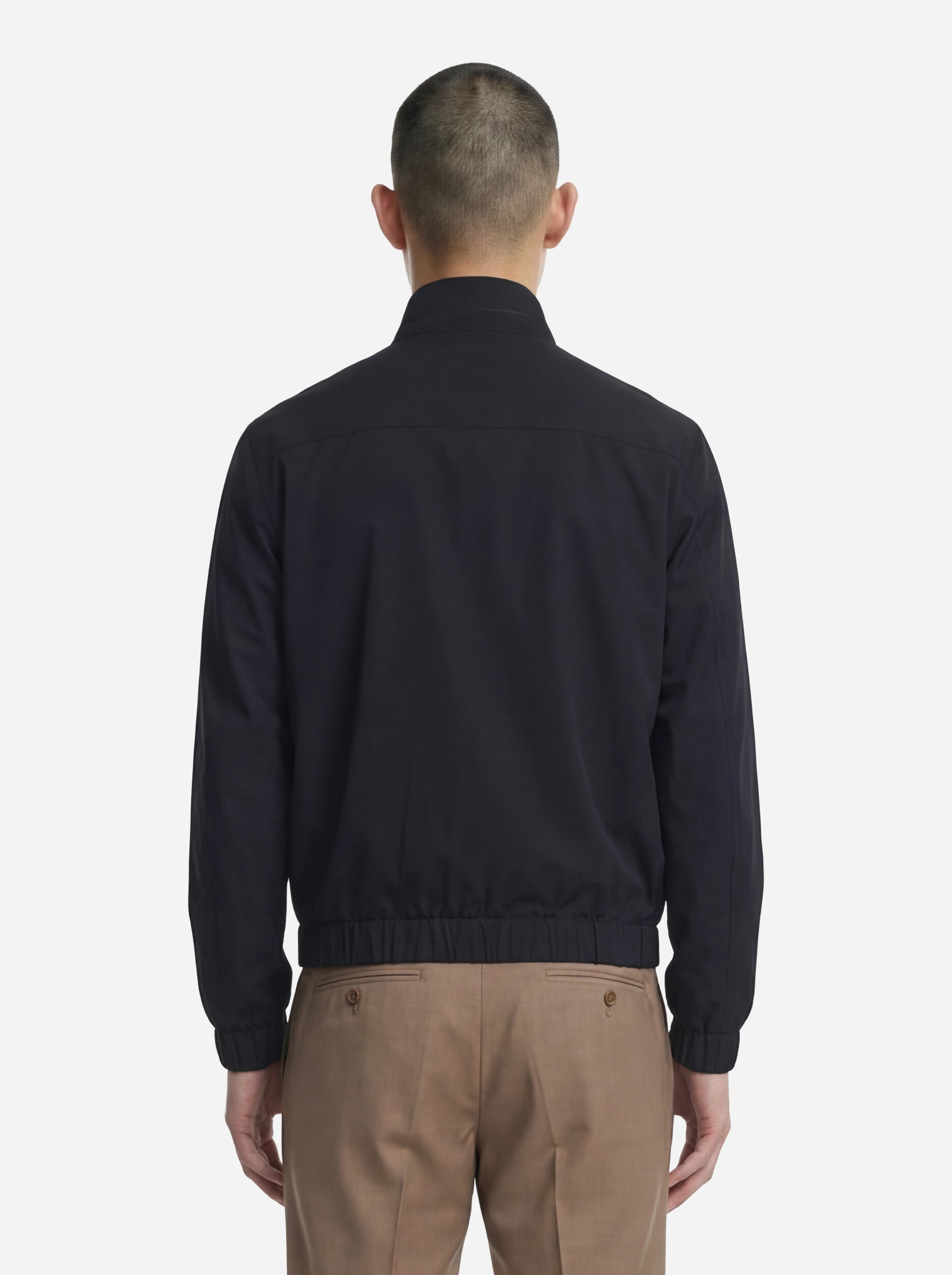 Bomber in pura lana vergine blu