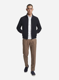 Bomber in pura lana vergine blu