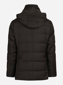 Piumino con cappuccio marrone - vista posteriore