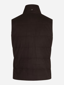 Gilet imbottito in lana vergine marrone - vista posteriore