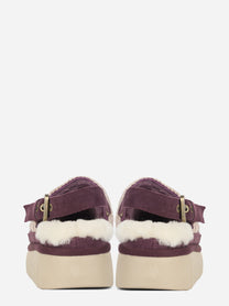 Sabot Bounce Clog Back Strap in suede bordeaux - vista frontale