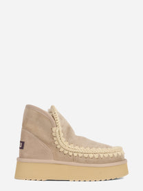 Stivaletto Mini Eskimo Platform in suede beige - vista laterale