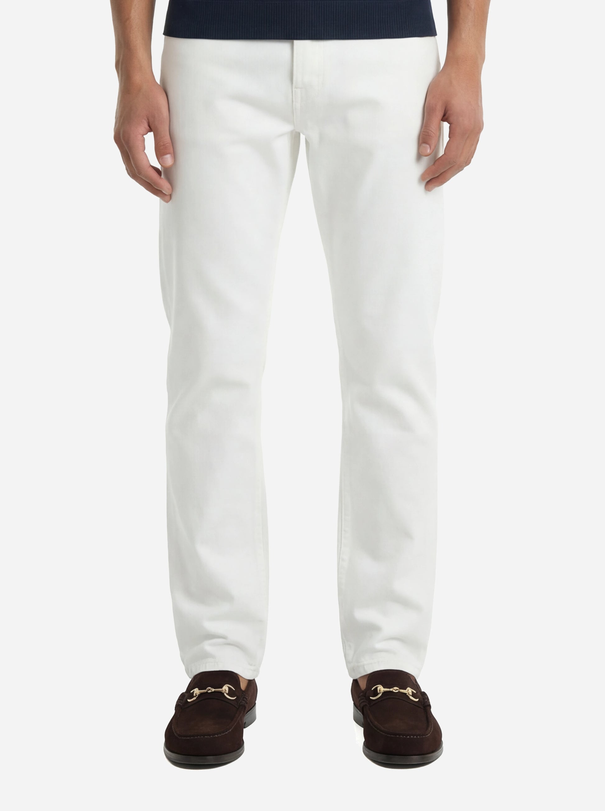 Jeans regular fit in denim fermo bianco