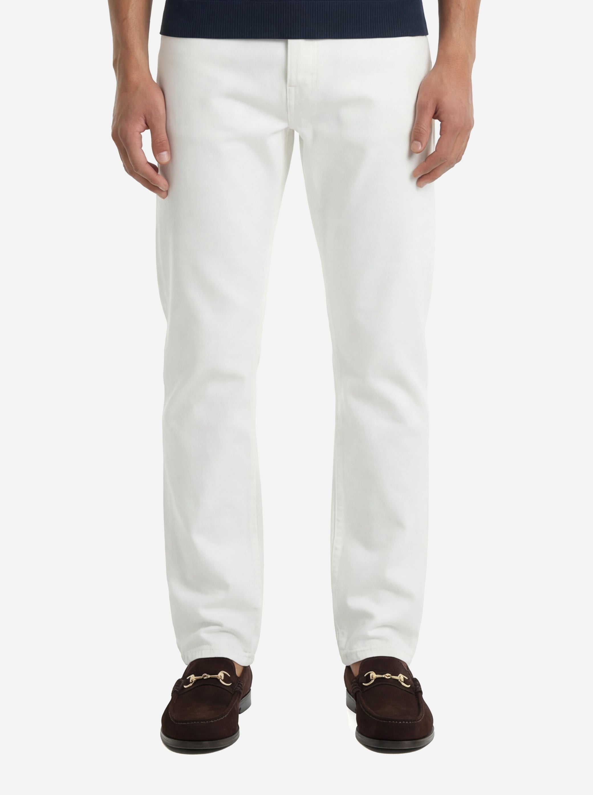 Jeans regular fit in denim fermo bianco