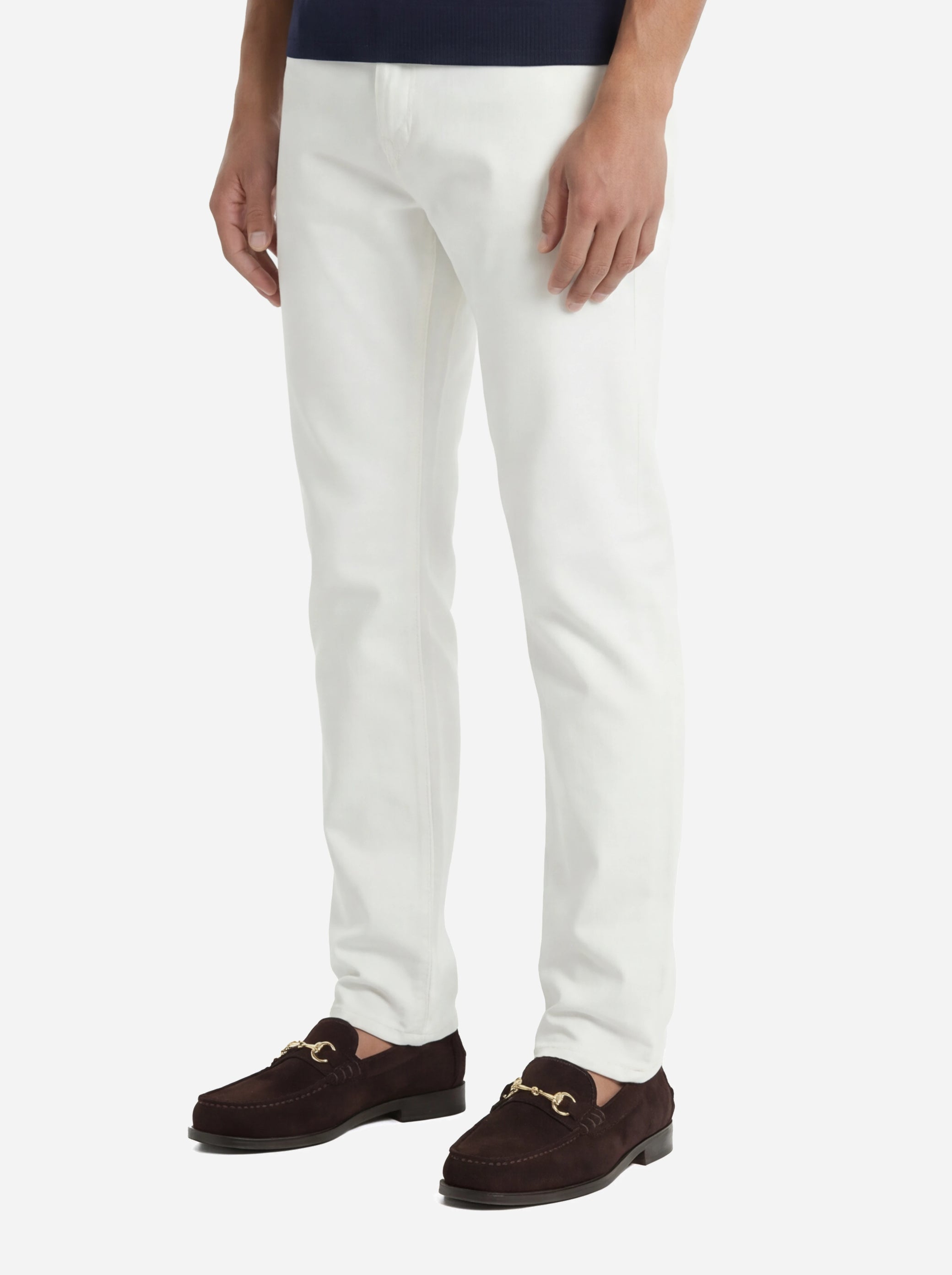 Jeans regular fit in denim fermo bianco