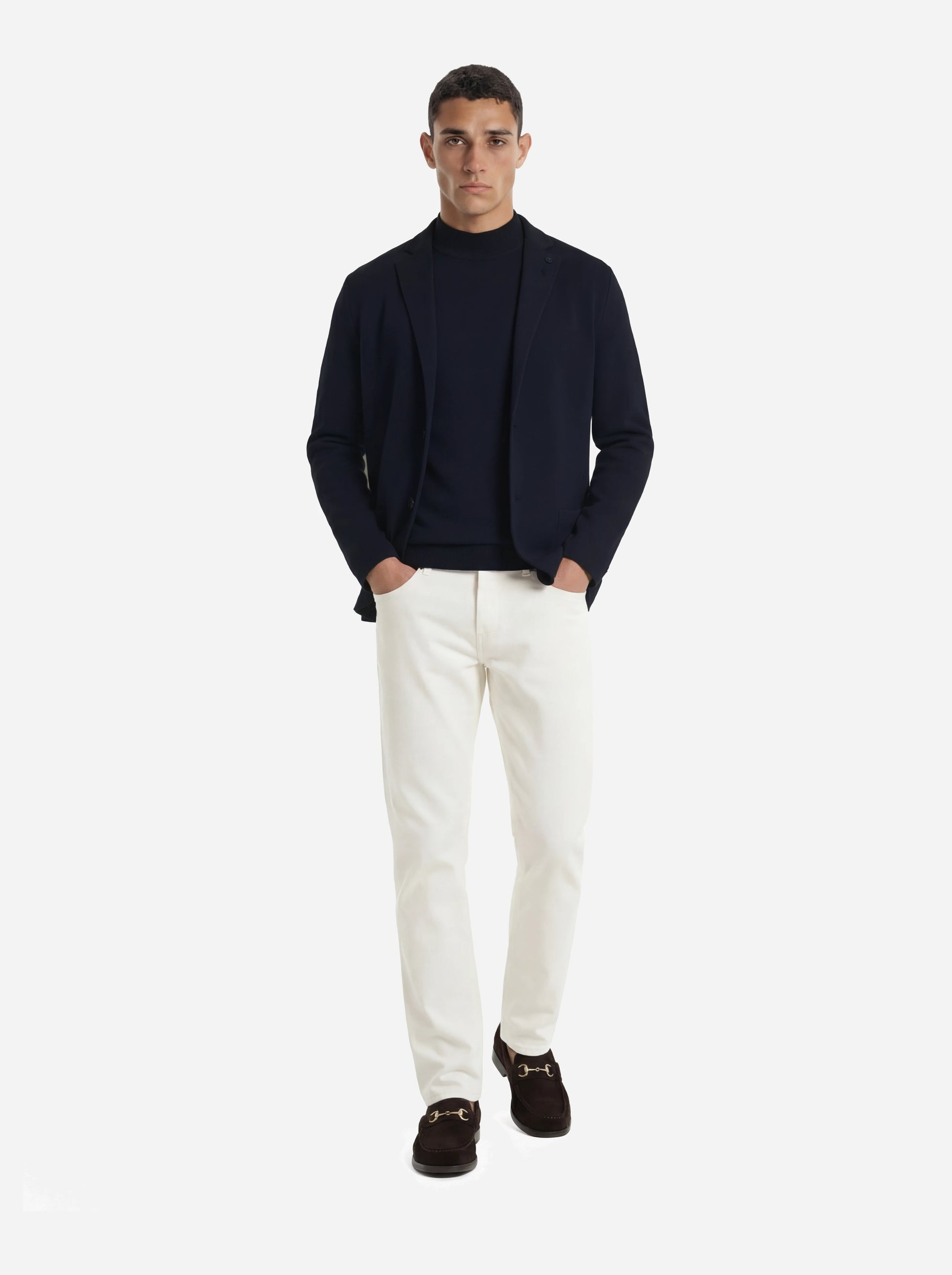 Jeans regular fit in denim fermo bianco