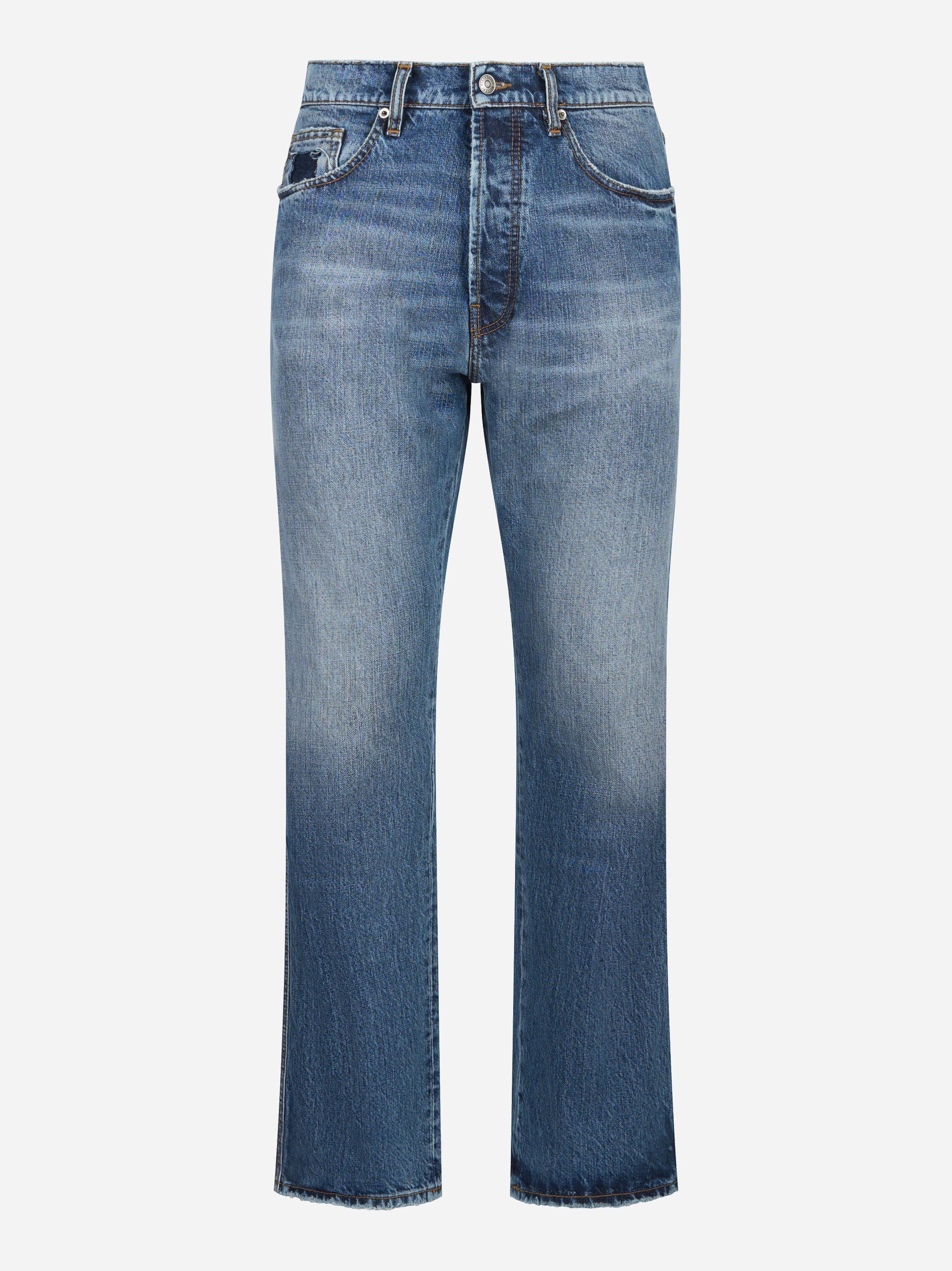 Jeans Regular fit in denim fermo blu