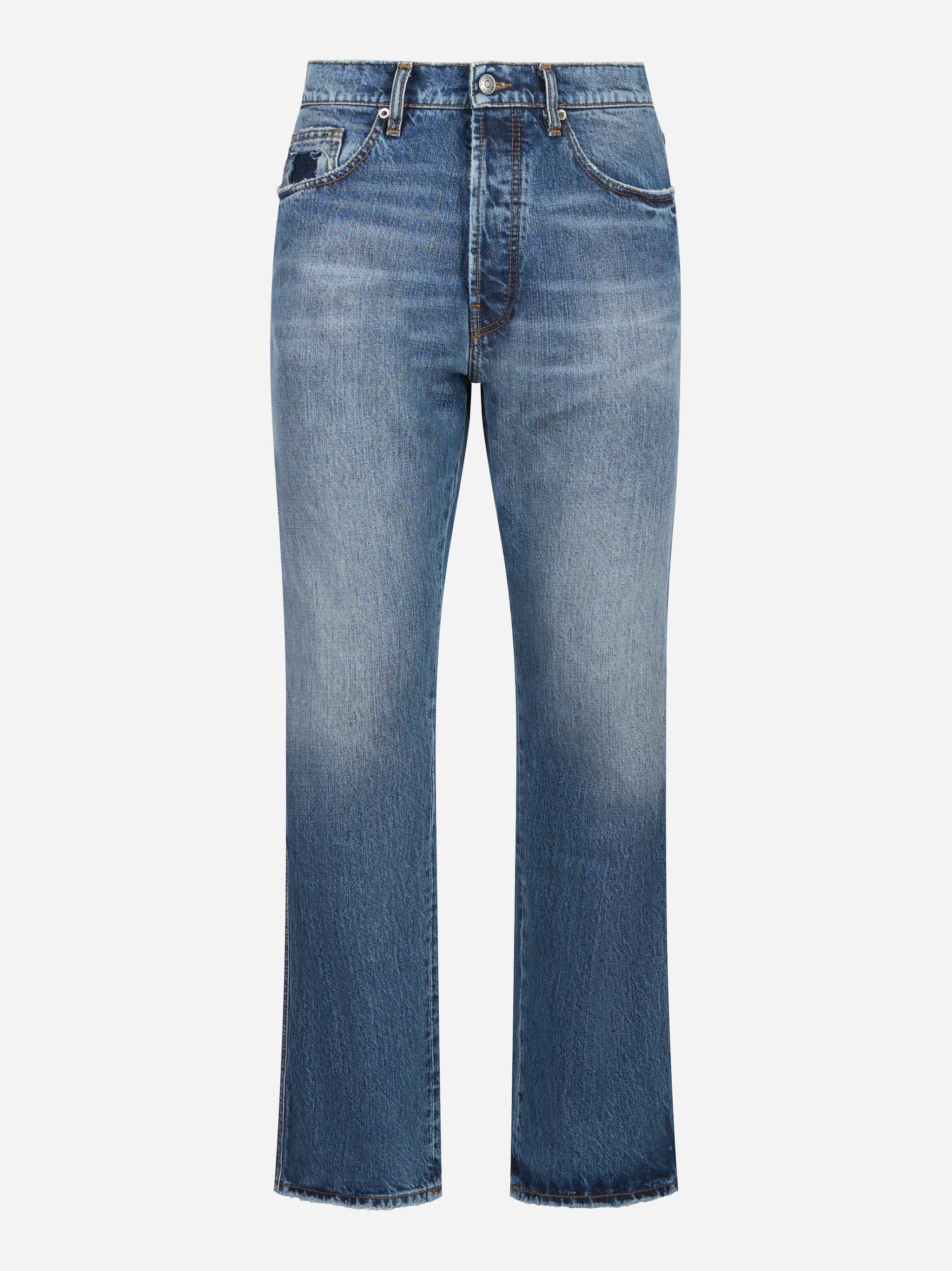 Jeans Regular fit in denim fermo blu