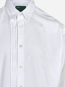 Camicia in cotone con pieghe sul davanti bianca ON ME THE SHIRT - dettaglio