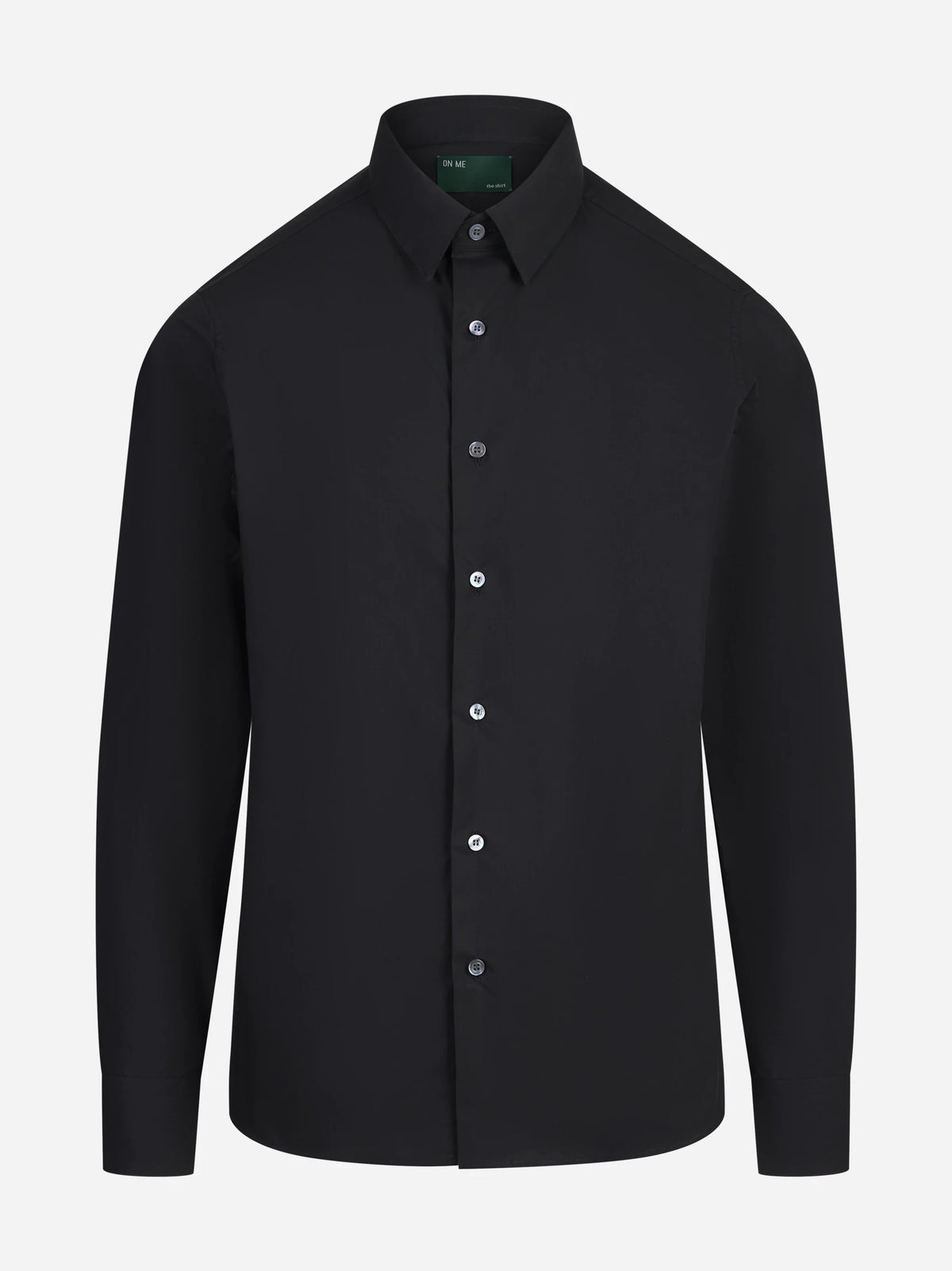 Camicia in cotone nera - vista frontale