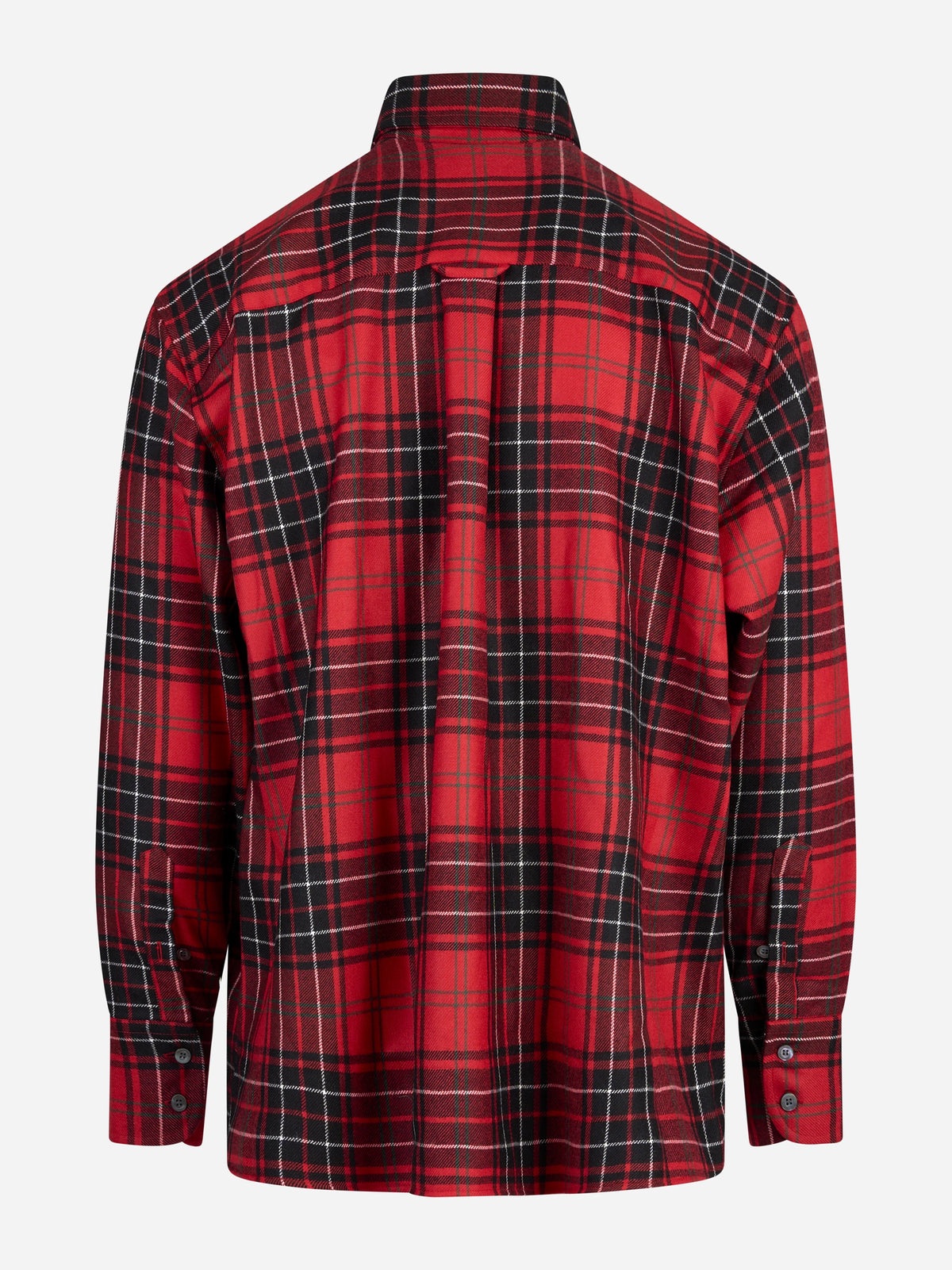 Camicia in lana vergine a quadri rossa ON ME THE SHIRT - vista posteriore