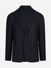 Blazer monopetto La Mamma in misto lana blu - vista frontale