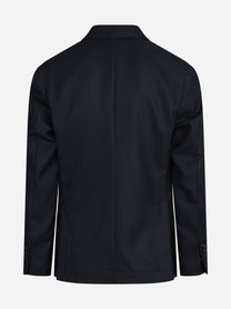 Blazer monopetto La Mamma in misto lana blu - dettaglio del prodotto