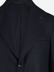 Blazer monopetto La Mamma in misto lana blu - vista posteriore