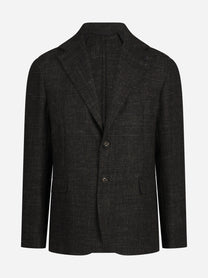 Blazer monopetto Pulcinella check marrone - vista frontale