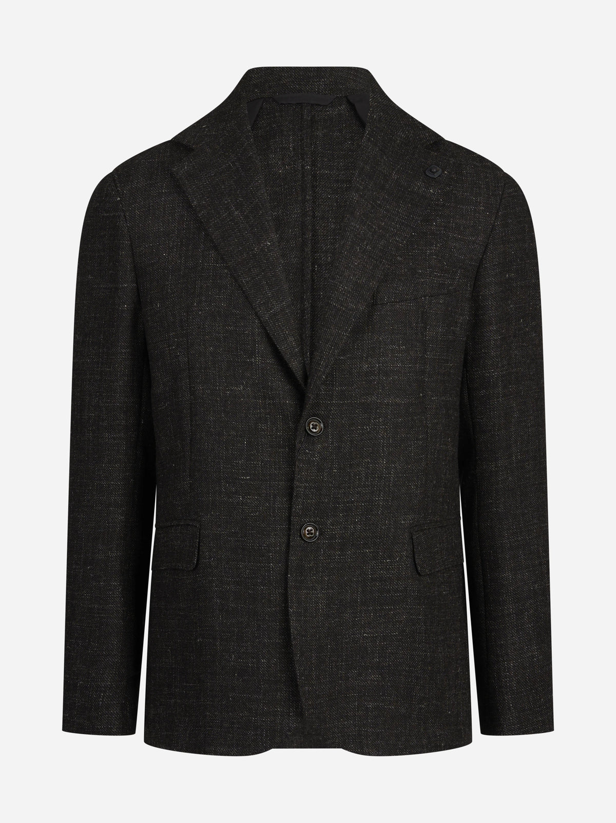 Blazer monopetto Pulcinella check marrone - vista frontale
