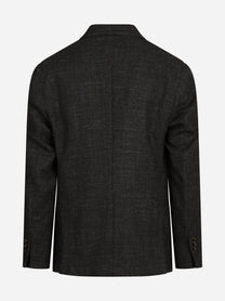 Blazer monopetto Pulcinella check marrone - dettaglio del prodotto