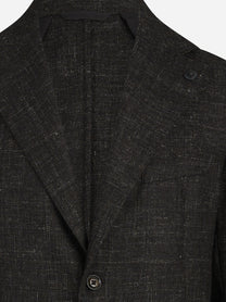 Blazer monopetto Pulcinella check marrone - vista posteriore