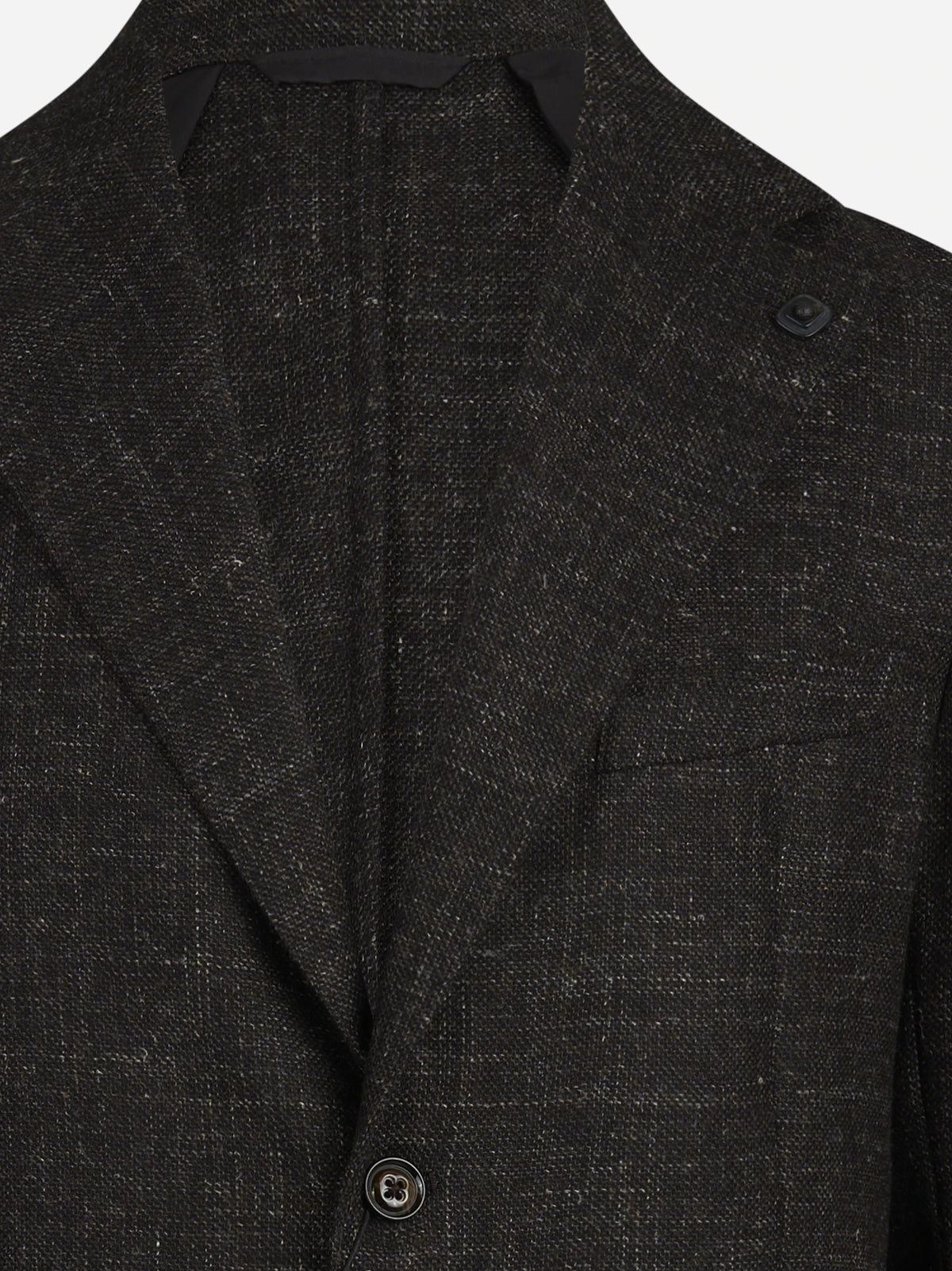 Blazer monopetto Pulcinella check marrone - vista posteriore