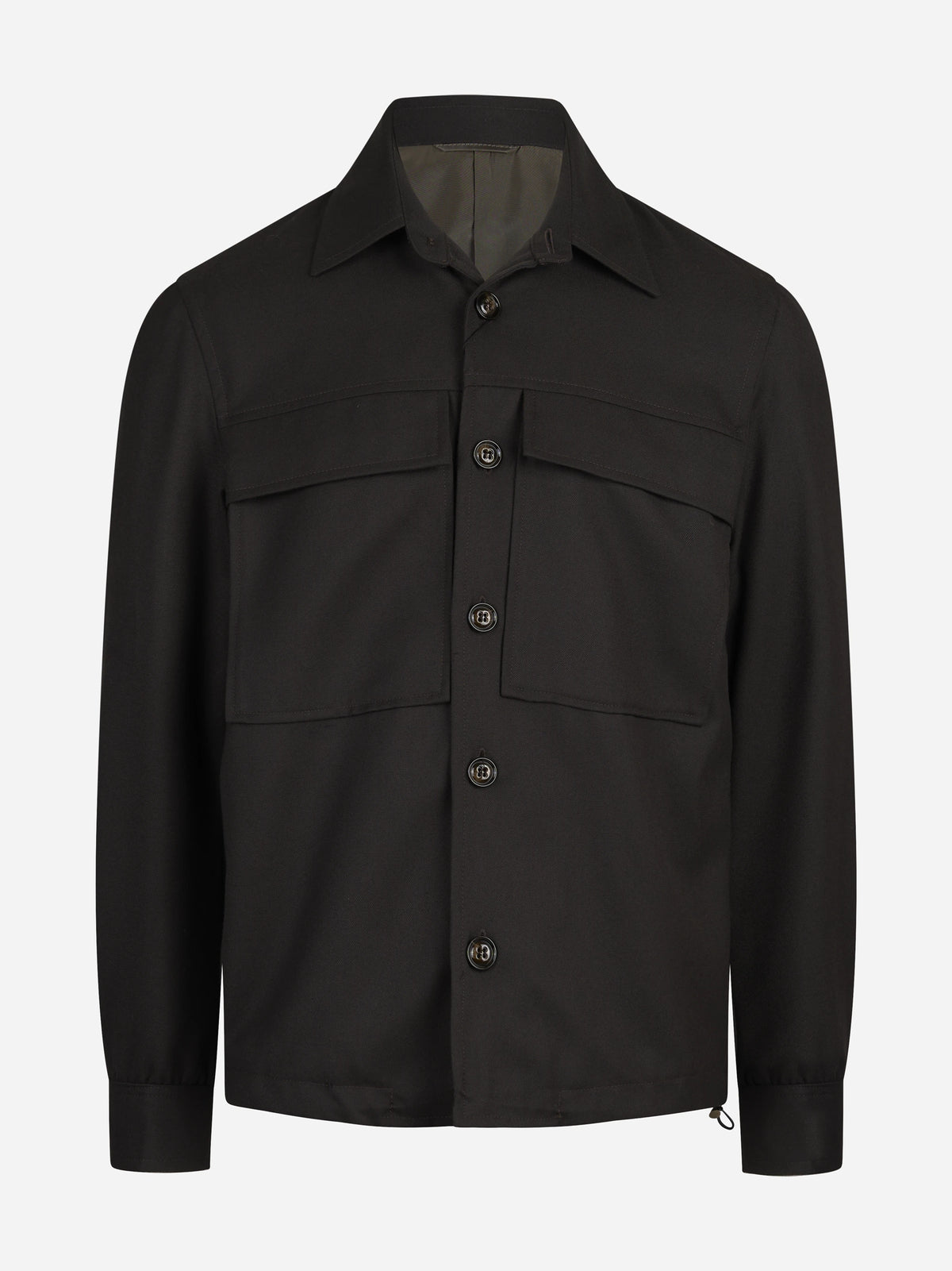 Overshirt con tasche applicate testa di moro - vista frontale