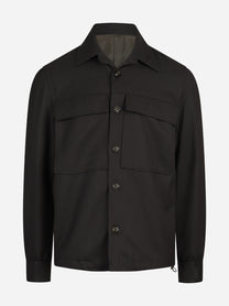 Overshirt con tasche applicate testa di moro - vista frontale