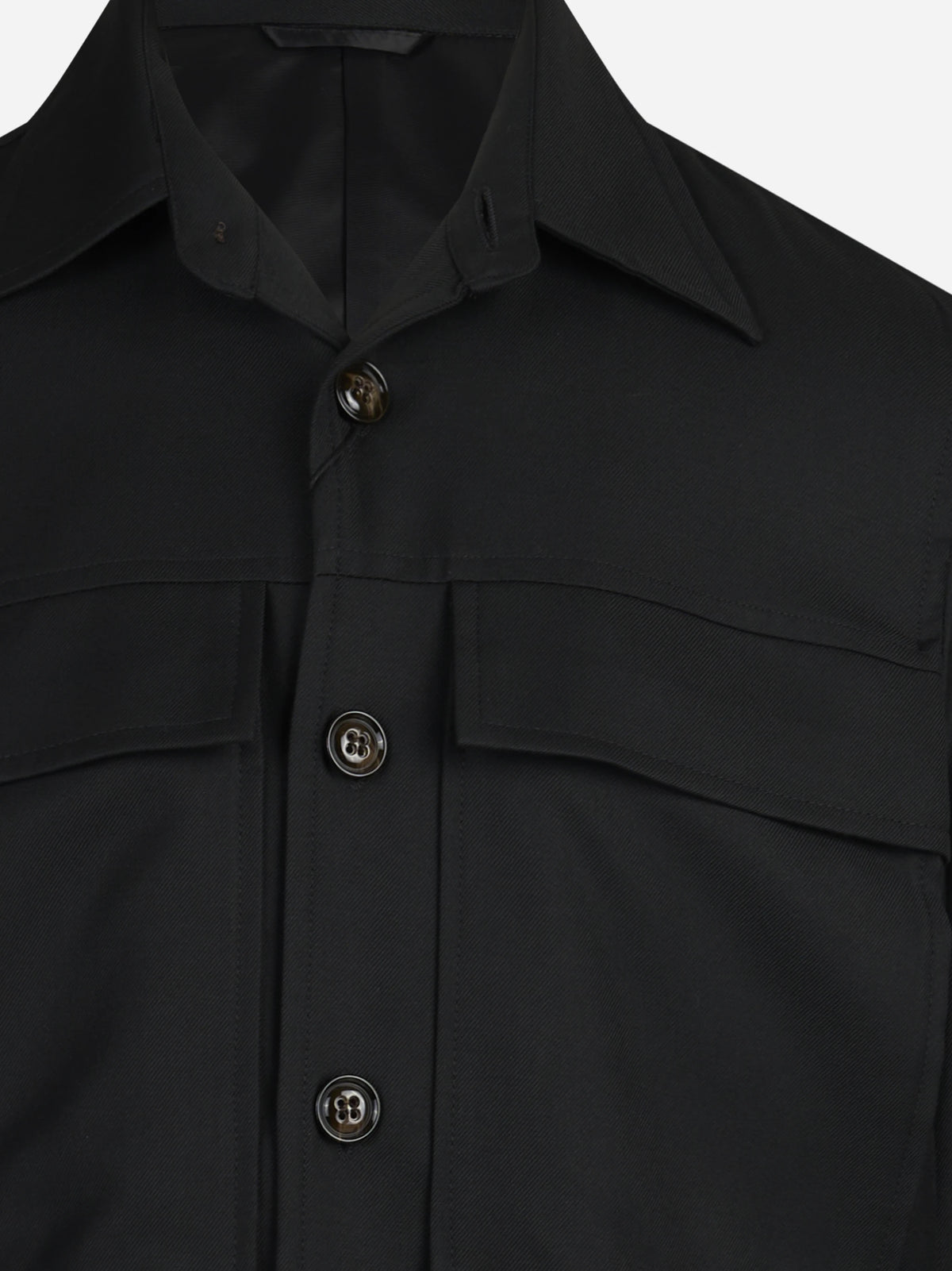 Overshirt con tasche applicate nero - vista posteriore