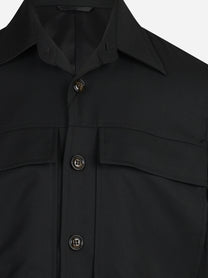 Overshirt con tasche applicate nero - vista posteriore