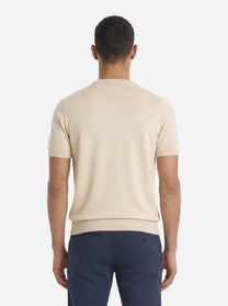 Maglia manica corta in misto cotone beige