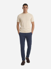 Maglia manica corta in misto cotone beige