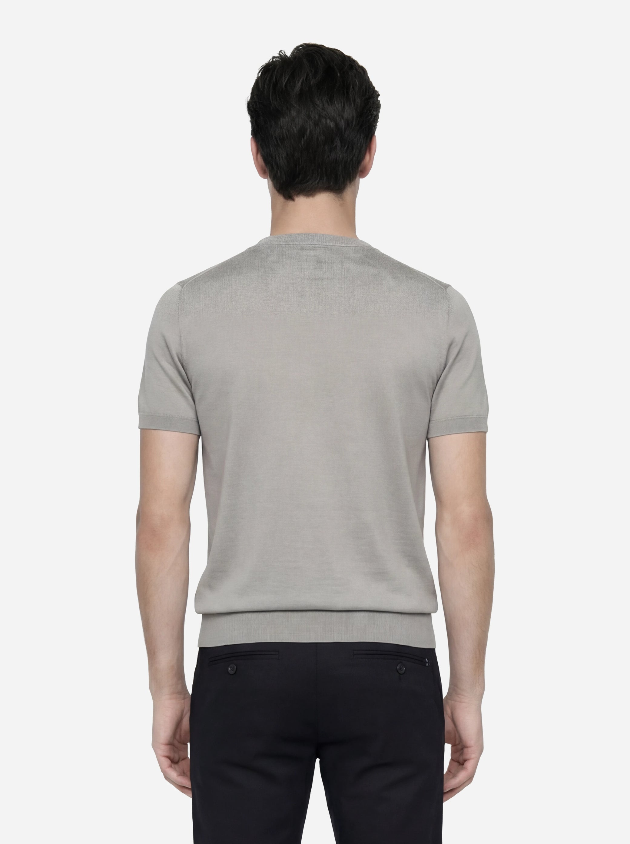 Maglia manica corta in misto cotone grigio