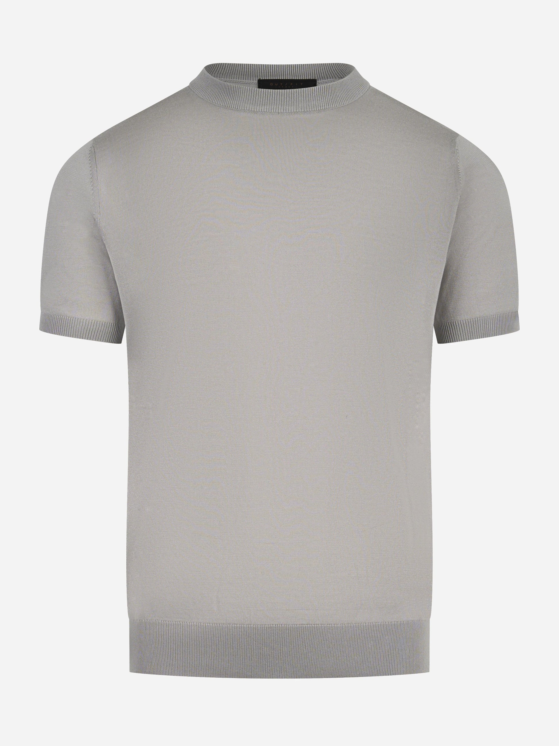 Maglia manica corta in misto cotone grigio