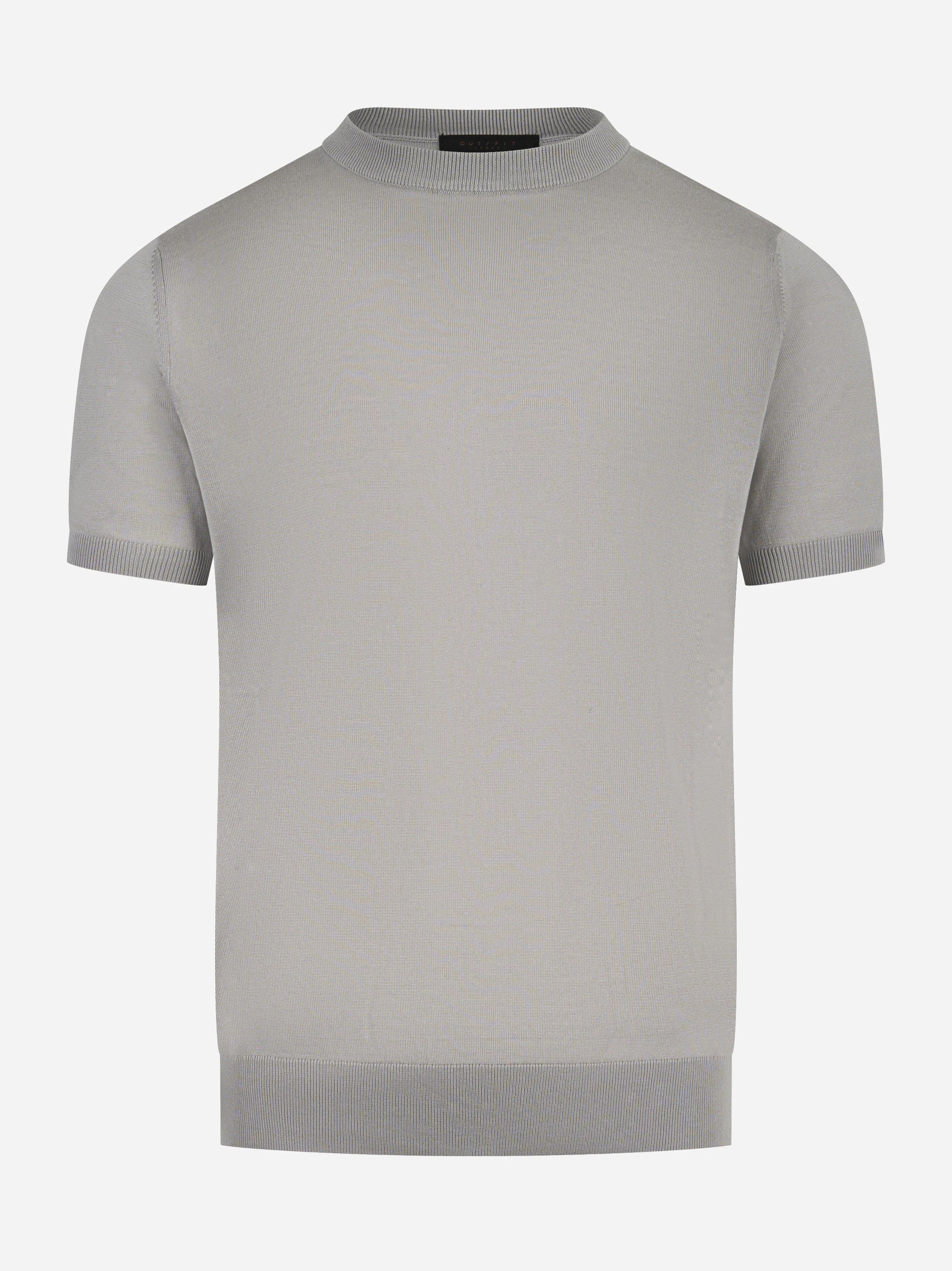 Maglia manica corta in misto cotone grigio
