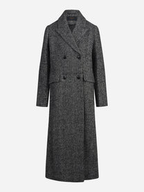 Cappotto Domitilla Neo spigato nero e bianco - vista frontale