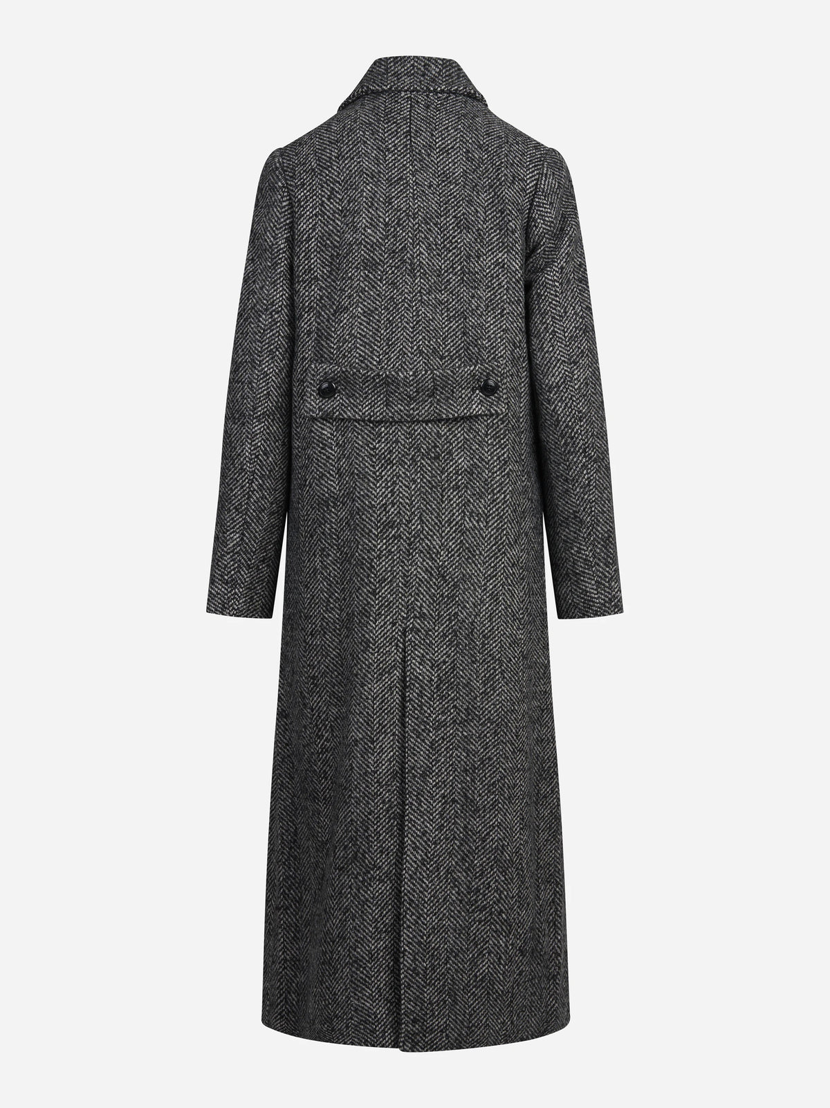 Cappotto Domitilla Neo spigato nero e bianco - vista posteriore