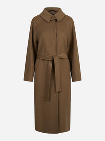 Cappotto Marcella DB con cintura beige - vista frontale