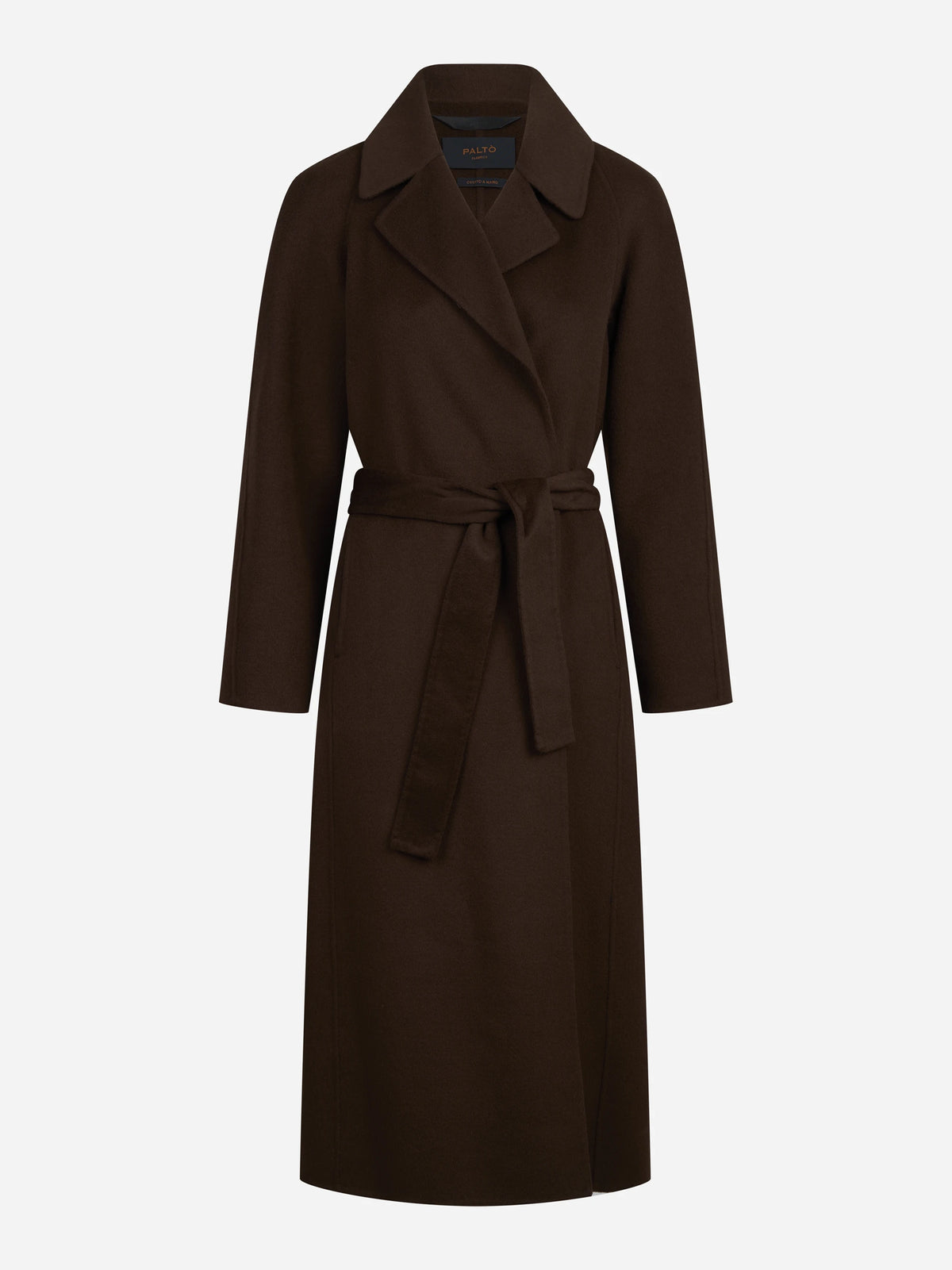 Cappotto Paola DB con cintura marrone - vista frontale