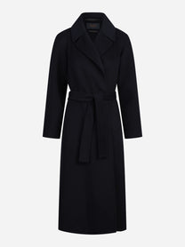 Cappotto Paola DB con cintura blu navy - vista frontale