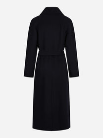 Cappotto Paola DB con cintura blu navy - vista posteriore