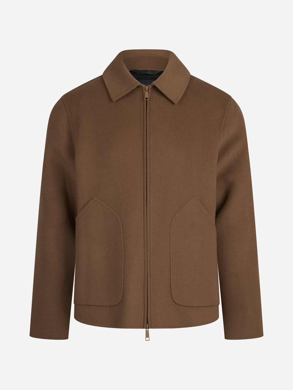 Cappotto Dante corto in lana marrone - vista frontale
