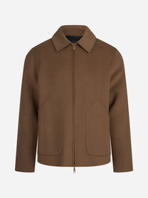 Cappotto Dante corto in lana marrone - vista frontale