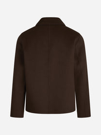 Cappotto Dante corto in lana marrone - vista posteriore