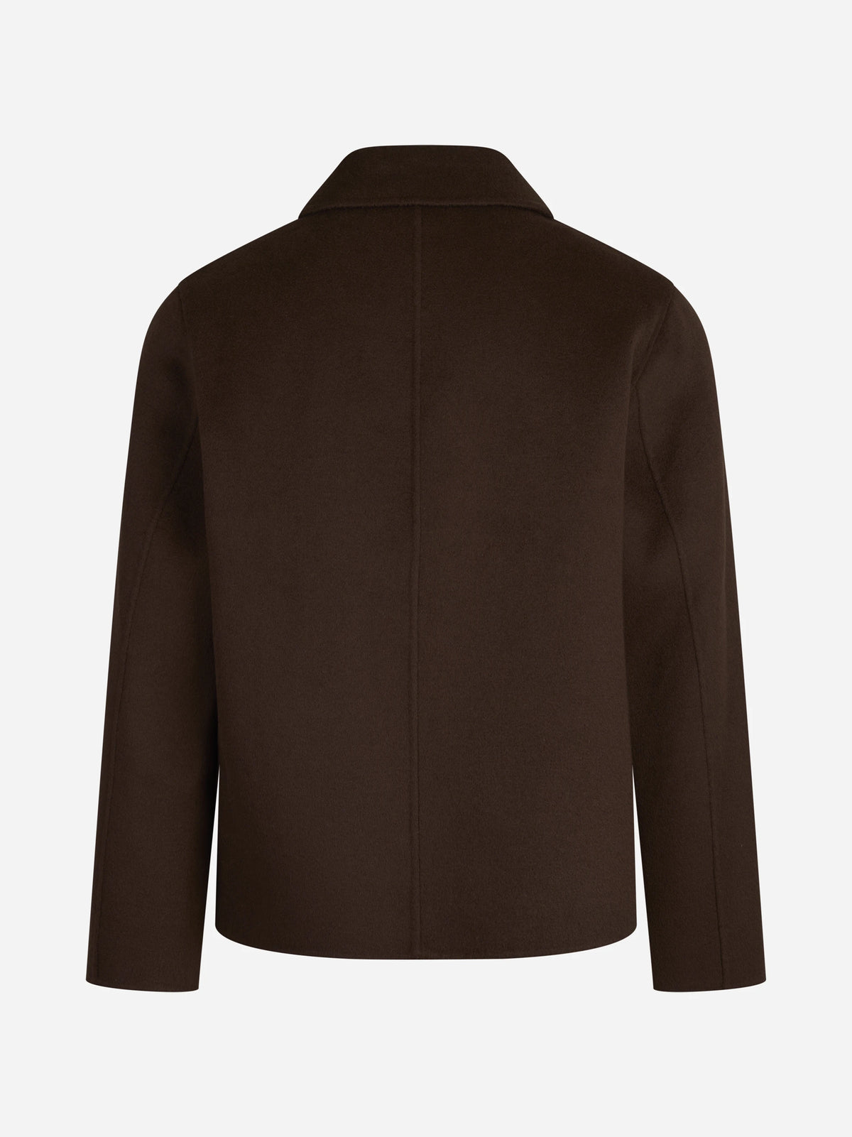 Cappotto Dante corto in lana marrone - vista posteriore